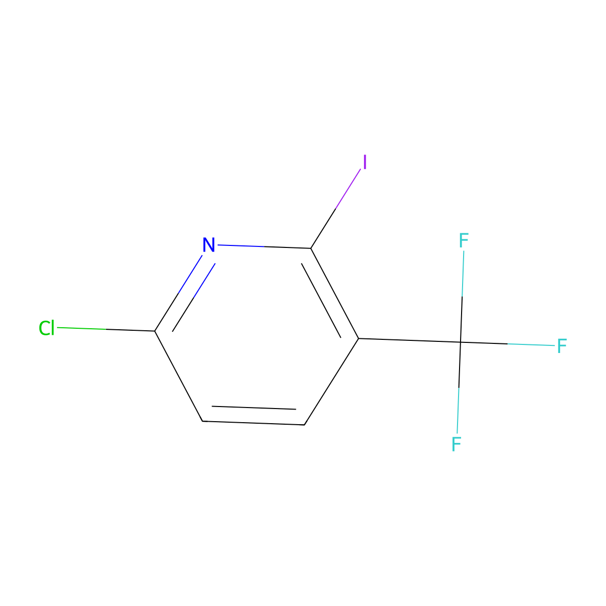 6-Chloro-2-iodo-3-(trifluoromethyl)pyridine molecular structure, CAS 518057-64-2