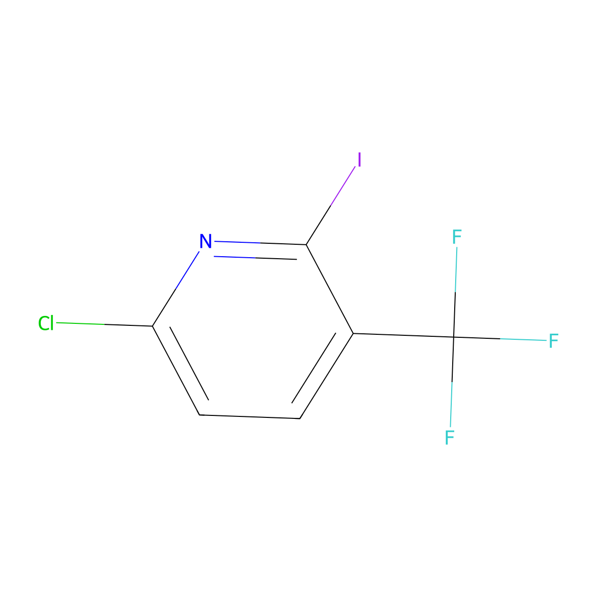 6-Chloro-2-iodo-3-(trifluoromethyl)pyridine molecular structure, CAS 518057-64-2