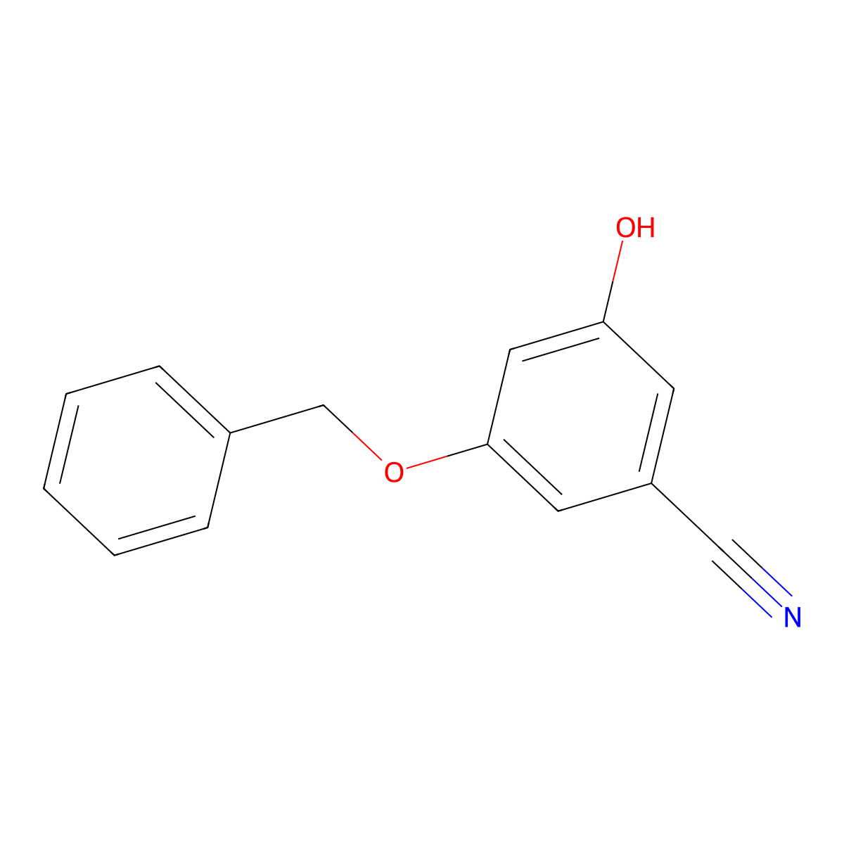 3-Benzyloxy-5-hydroxybenzonitrile molecular structure, CAS 518058-73-6