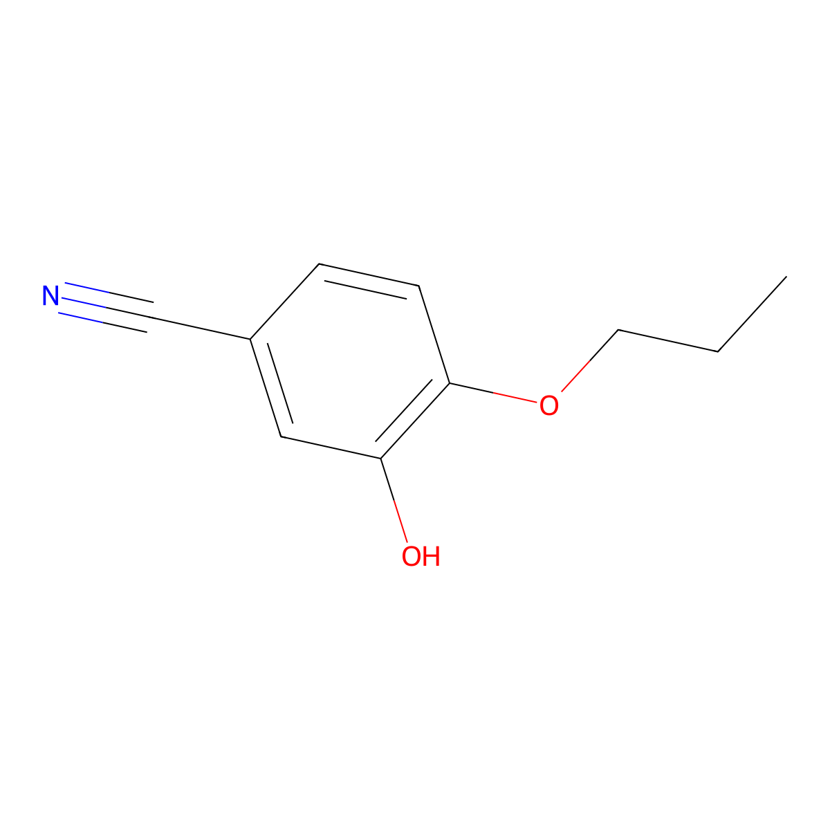 3-Hydroxy-4-propoxybenzonitrile molecular structure, CAS 518058-74-7
