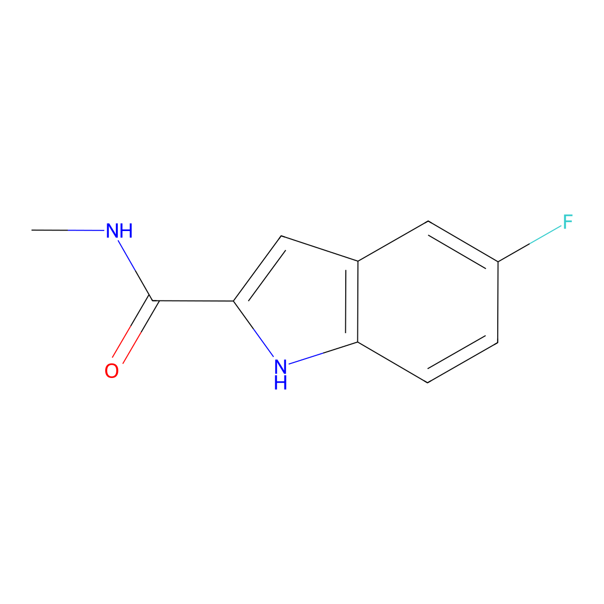 5-Fluoro-N-methyl-1H-indole-2-carboxamide molecular structure, CAS 518059-00-2