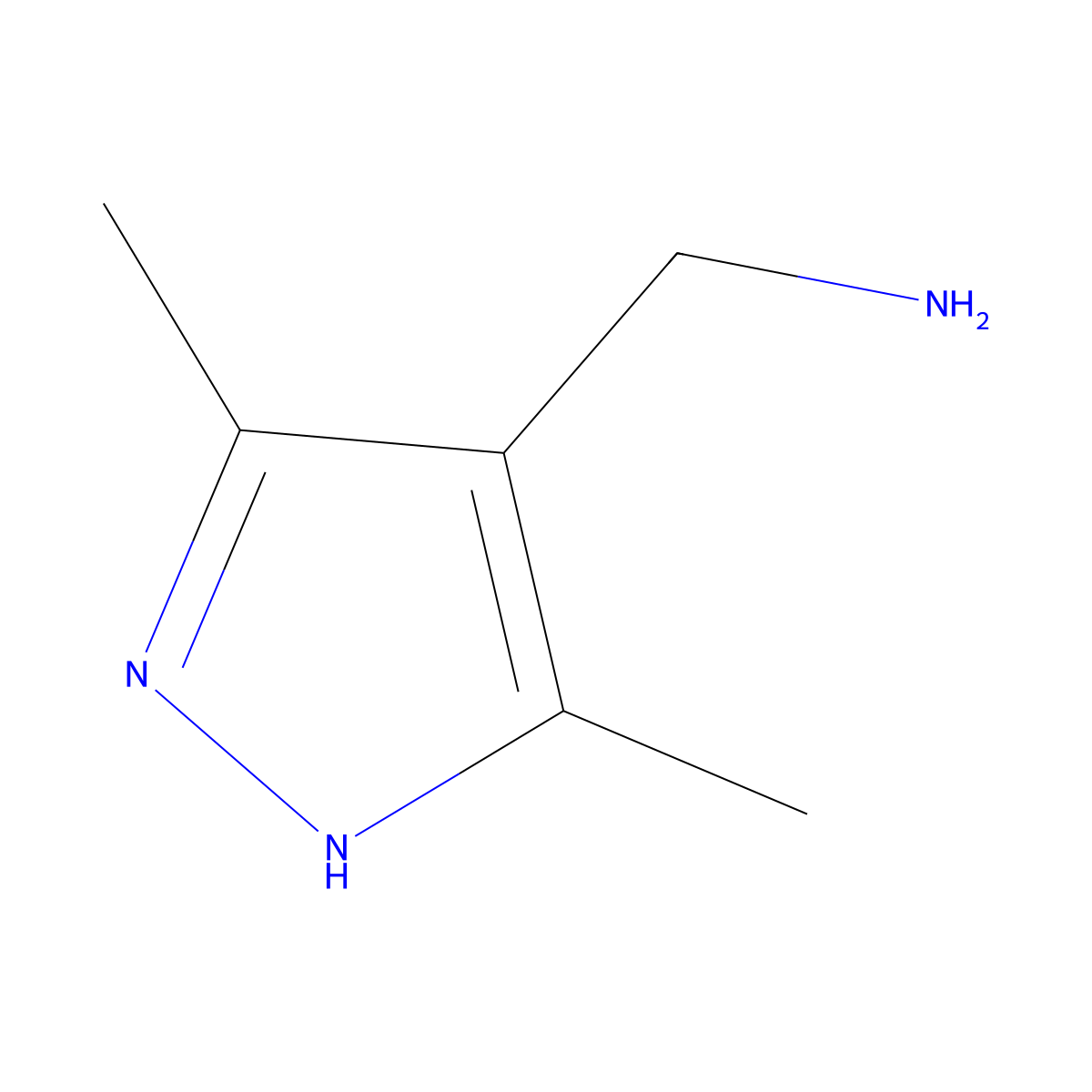 (3,5-Dimethyl-1H-pyrazol-4-yl)methanamine molecular structure, CAS 518064-16-9