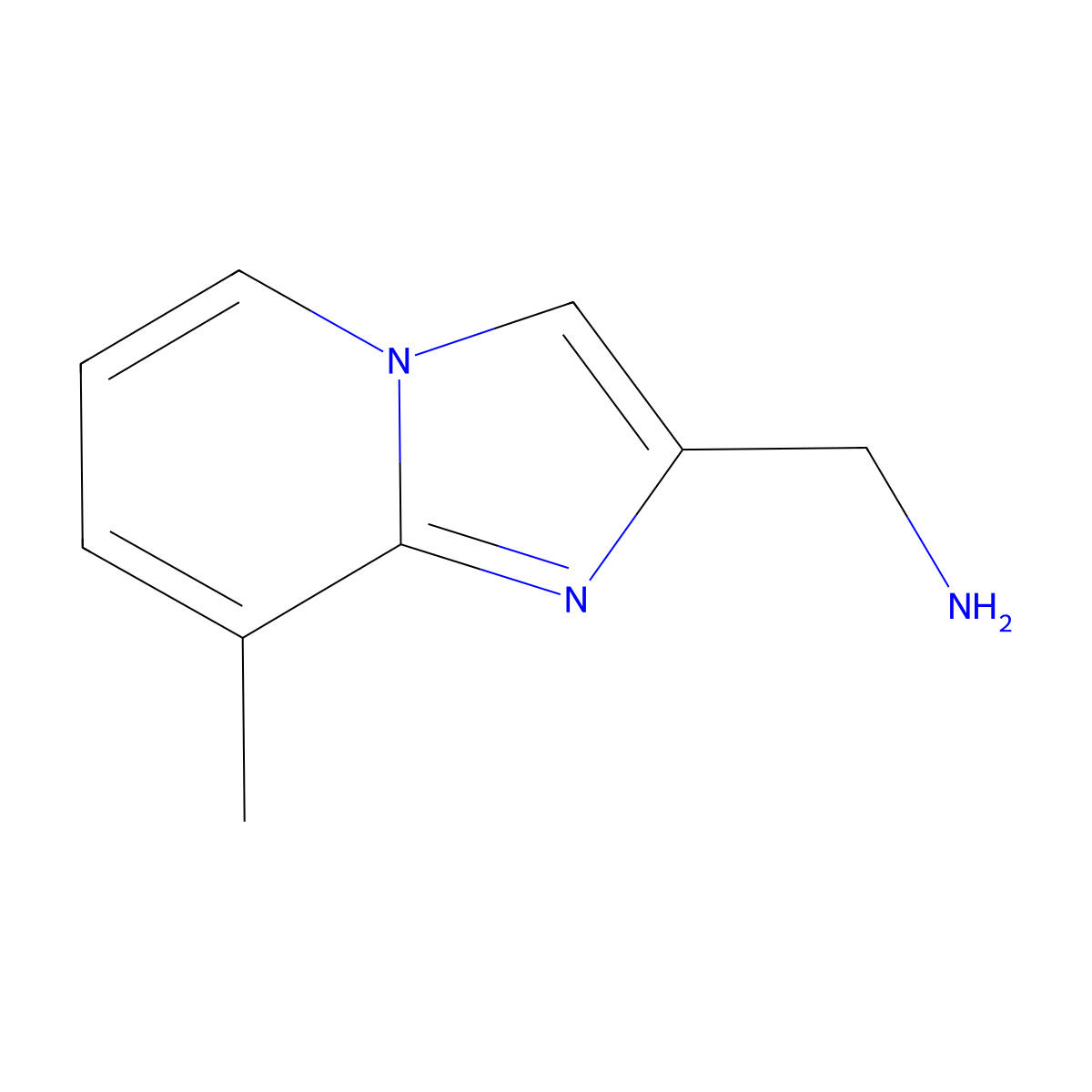 (8-Methylimidazo[1,2-a]pyridin-2-yl)methanamine molecular structure, CAS 518064-47-6