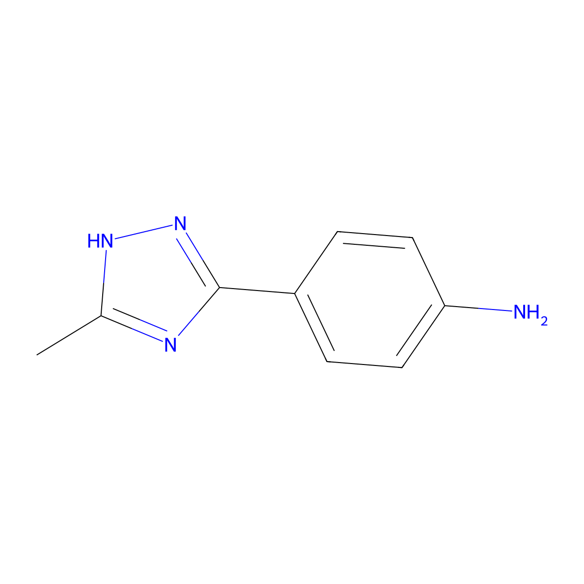 4-(3-methyl-1H-1,2,4-triazol-5-yl)aniline molecular structure, CAS 518065-43-5
