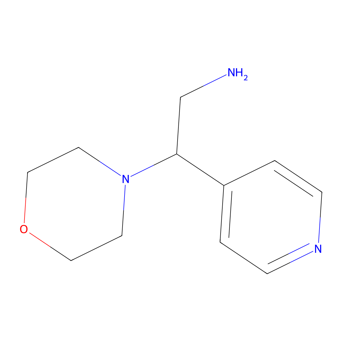 (2-Morpholin-4-YL-2-pyridin-4-ylethyl)amine molecular structure, CAS 518066-36-9
