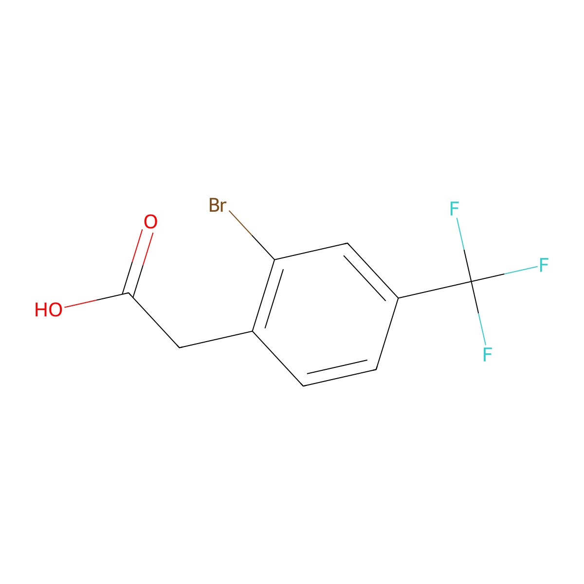 2-[2-Bromo-4-(trifluoromethyl)phenyl]acetic acid molecular structure, CAS 518070-15-0