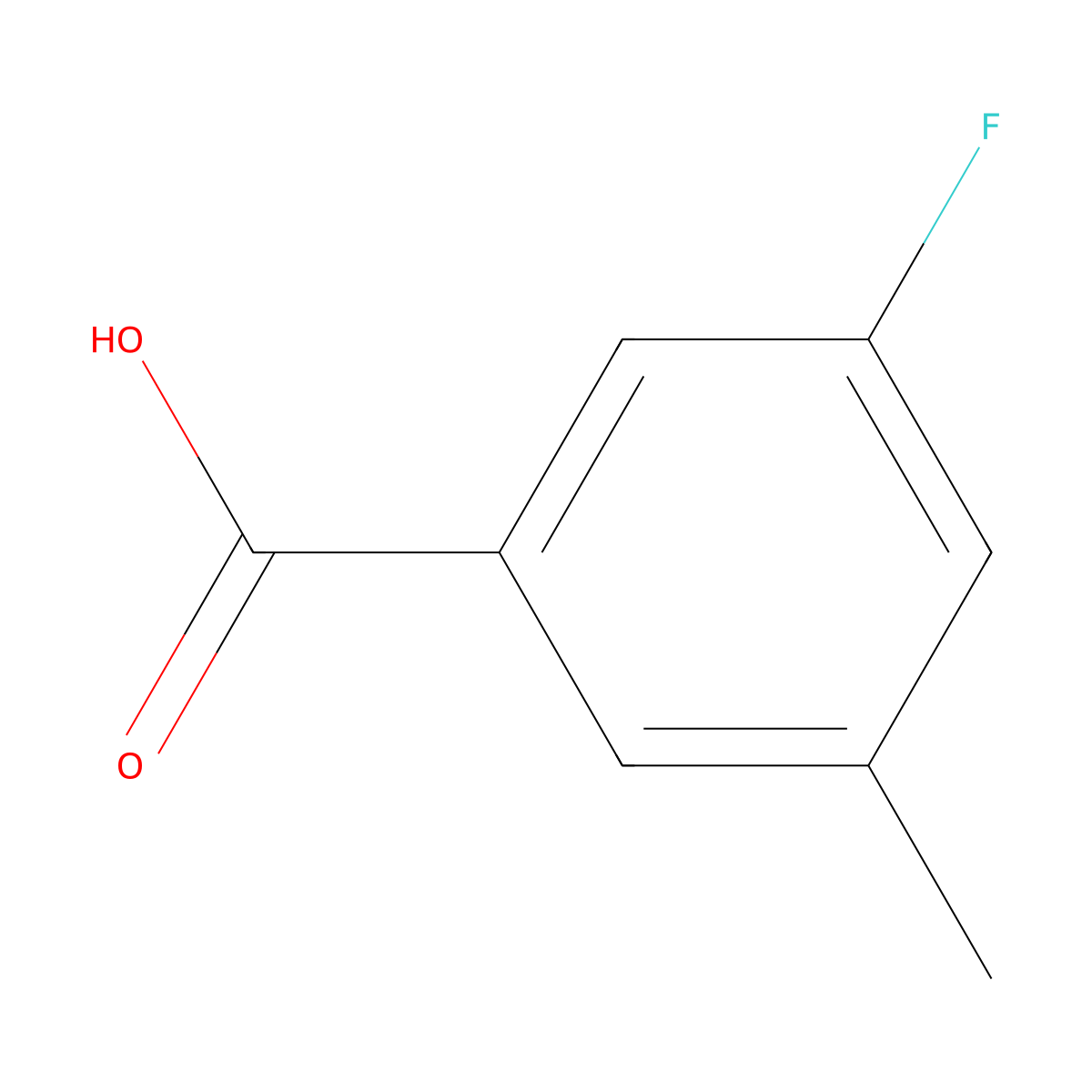 3-Fluoro-5-methylbenzoic acid molecular structure, CAS 518070-19-4