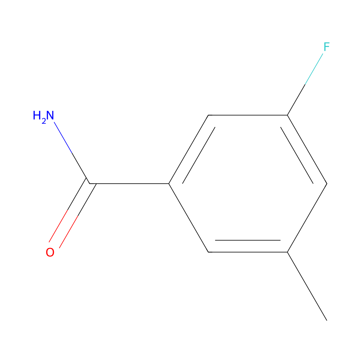 3-Fluoro-5-methylbenzamide molecular structure, CAS 518070-23-0
