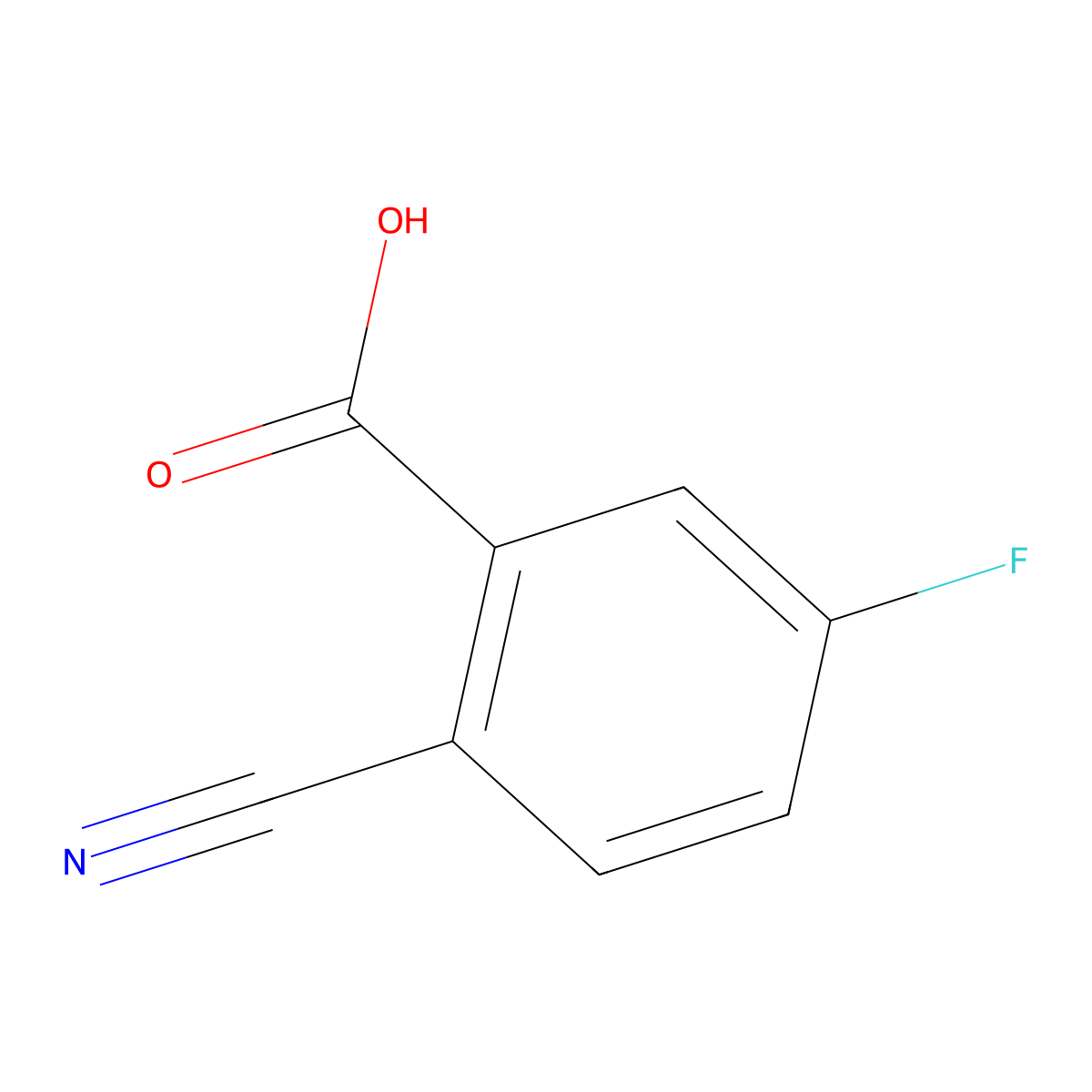 2-Cyano-5-fluorobenzoic acid molecular structure, CAS 518070-24-1