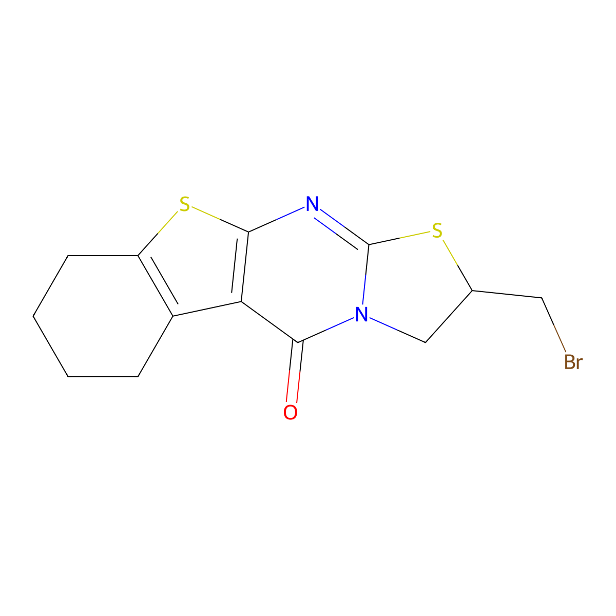 2-(bromomethyl)-2,3,6,7,8,9-hexahydro-5H-[1]benzothieno[2,3-d][1,3]thiazolo[3,2-a]pyrimidin-5-one molecular structure, CAS 51808-84-5