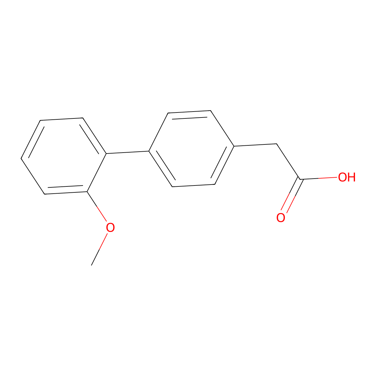 (2'-Methoxy-biphenyl-4-yl)-acetic acid molecular structure, CAS 5181-11-3