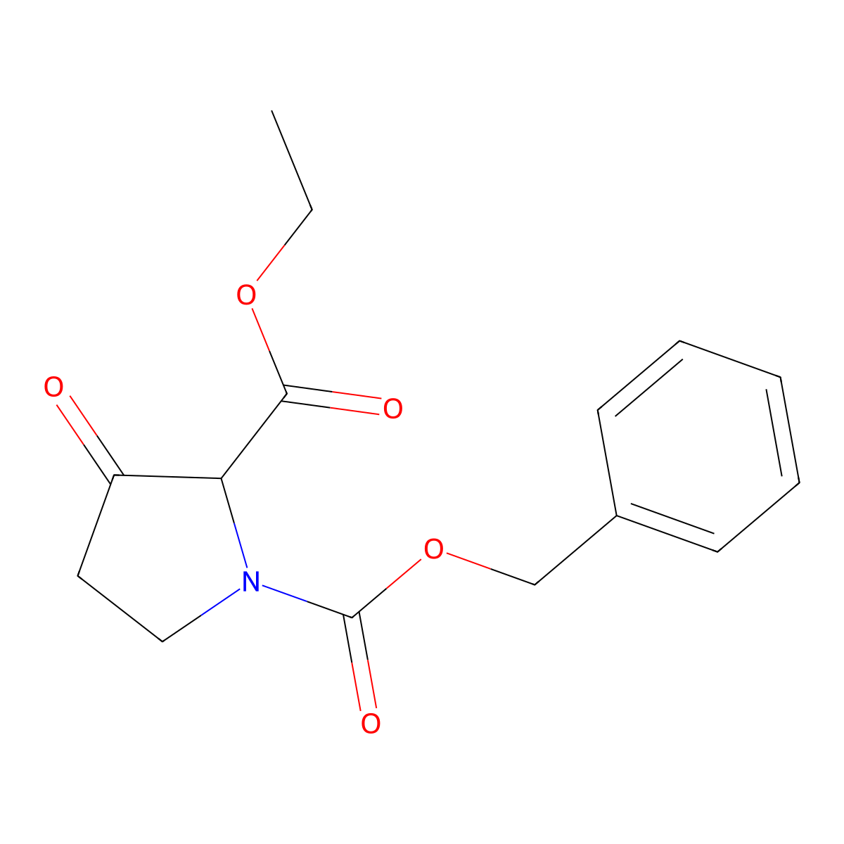 1-Benzyl 2-ethyl 3-oxopyrrolidine-1,2-dicarboxylate molecular structure, CAS 51814-18-7