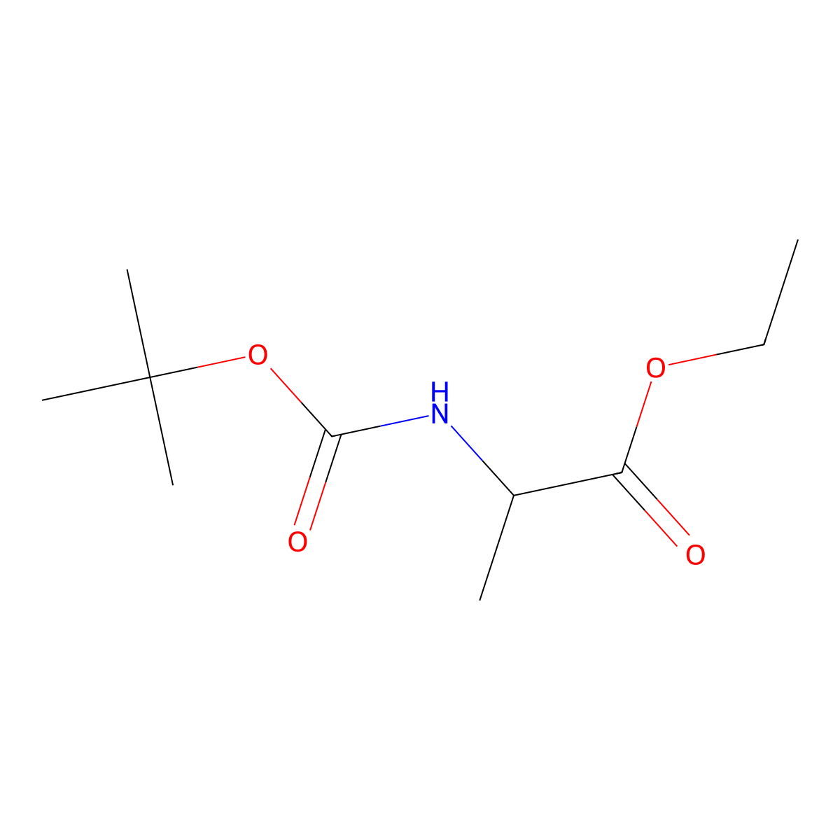 (S)-Ethyl 2-((tert-butoxycarbonyl)amino) propanoate molecular structure, CAS 51814-53-0