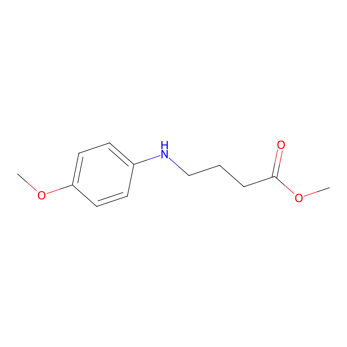 Methyl 4-((4-methoxyphenyl)amino)butanoate molecular structure, CAS 51814-74-5