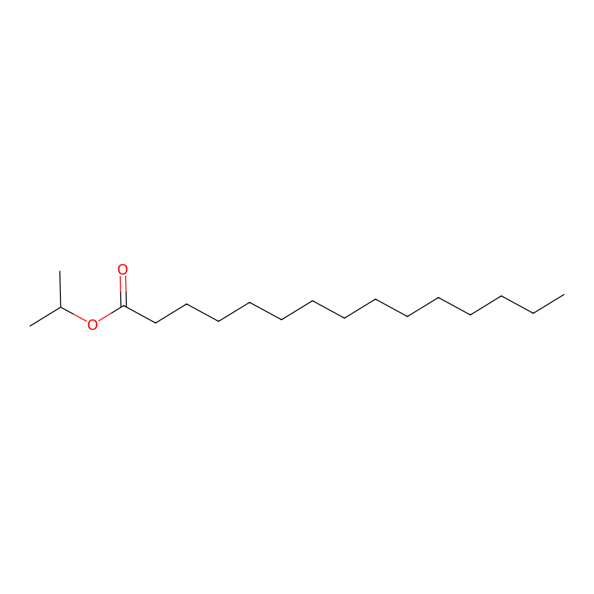 Isopropyl pentadecanoate molecular structure, CAS 51815-08-8