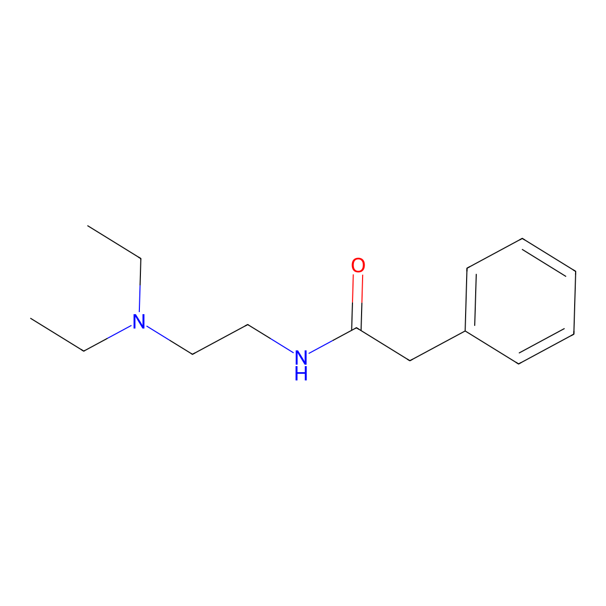 Acetamide, N-(2-(diethylamino)ethyl)-2-phenyl- molecular structure, CAS 51816-17-2