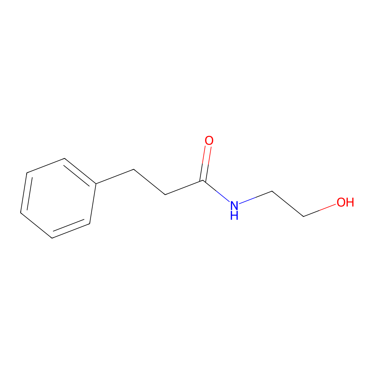 N-(2-hydroxyethyl)-3-phenylpropanamide molecular structure, CAS 51816-46-7