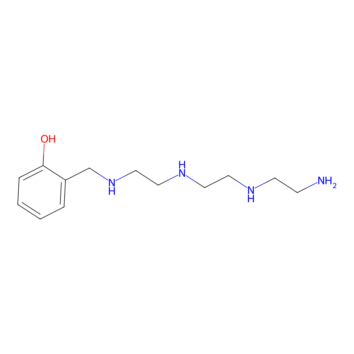 (((2-((2-((2-Aminoethyl)amino)ethyl)amino)ethyl)amino)methyl)phenol molecular structure, CAS 51818-54-3