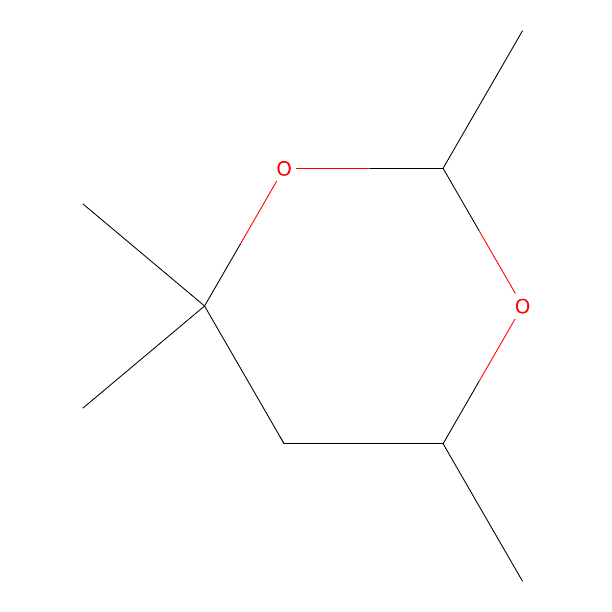 2,4,4,6-Tetramethyl-1,3-dioxane molecular structure, CAS 5182-37-6
