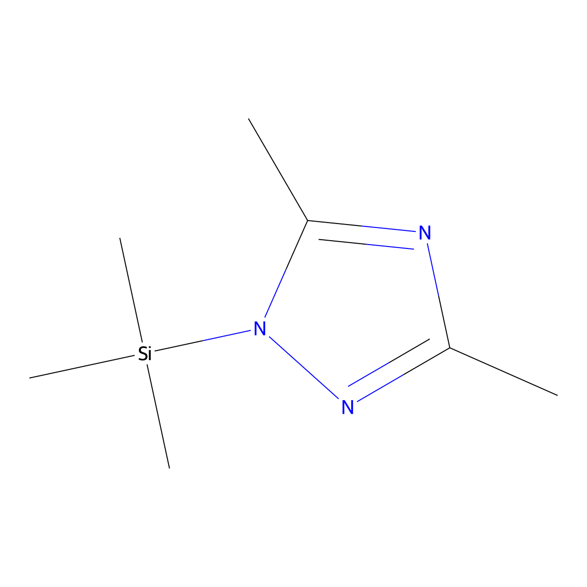 3,5-Dimethyl-1-(trimethylsilyl)-1H-1,2,4-triazole molecular structure, CAS 51825-00-4