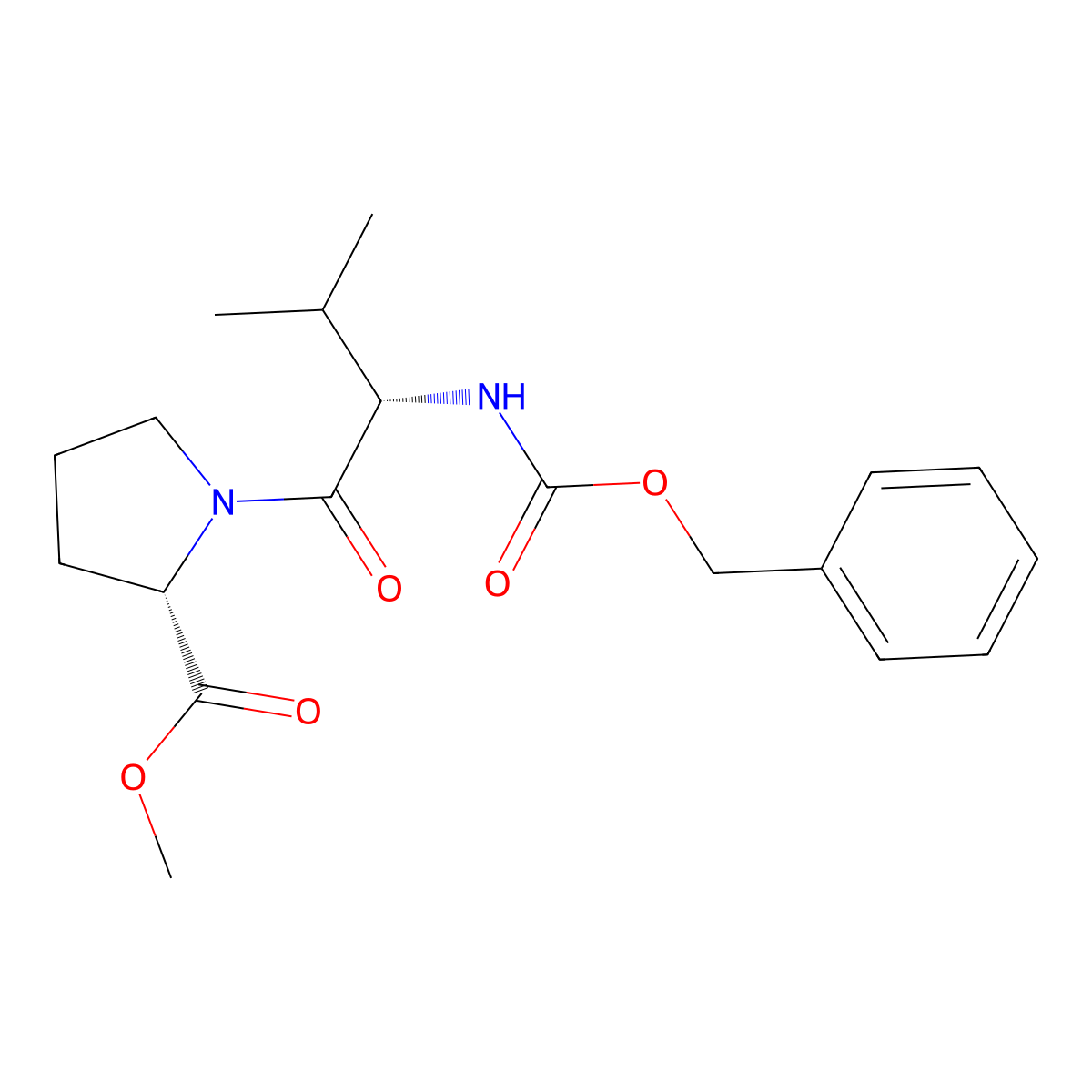 (S)-Methyl 1-((S)-2-(((benzyloxy)carbonyl)amino)-3-methylbutanoyl)pyrrolidine-2-carboxylate molecular structure, CAS 51827-14-6