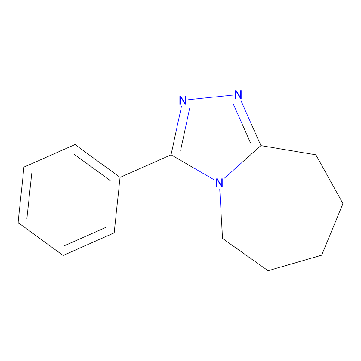 3-phenyl-6,7,8,9-tetrahydro-5H-[1,2,4]triazolo[4,3-a]azepine molecular structure, CAS 51828-07-0