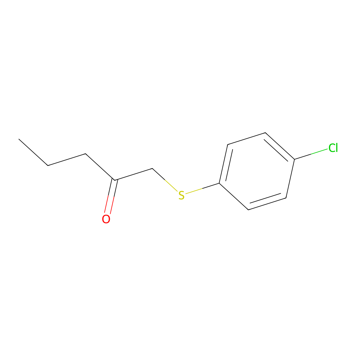1-((4-Chlorophenyl)thio)pentan-2-one molecular structure, CAS 51828-55-8