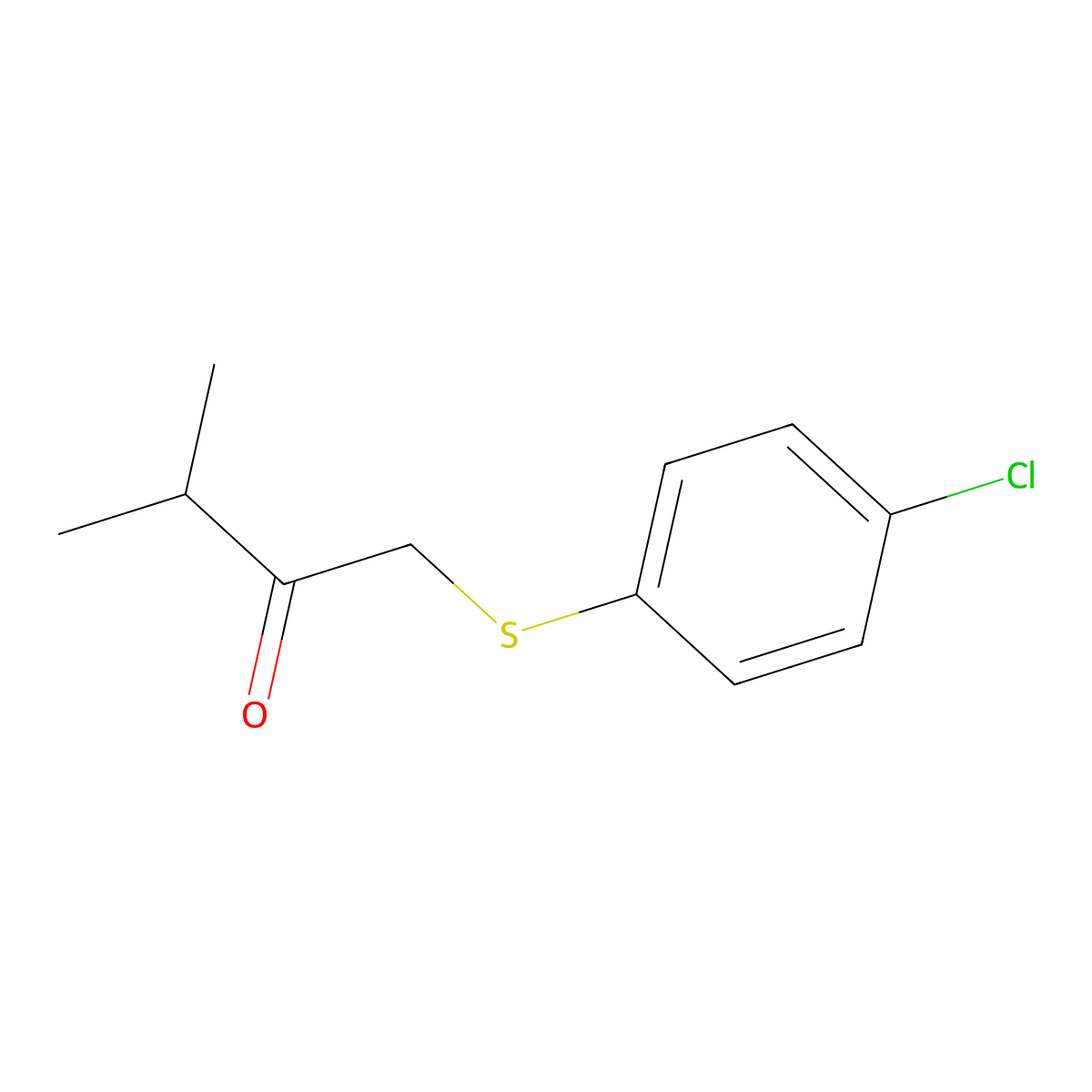 1-((4-Chlorophenyl)thio)-3-methylbutan-2-one molecular structure, CAS 51828-57-0