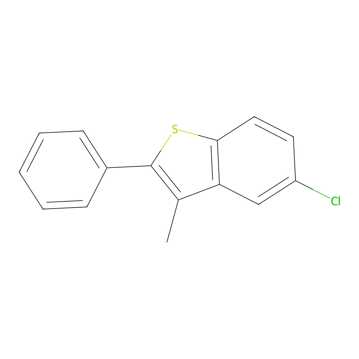 5-Chloro-3-methyl-2-phenyl-1-benzothiophene molecular structure, CAS 51828-63-8