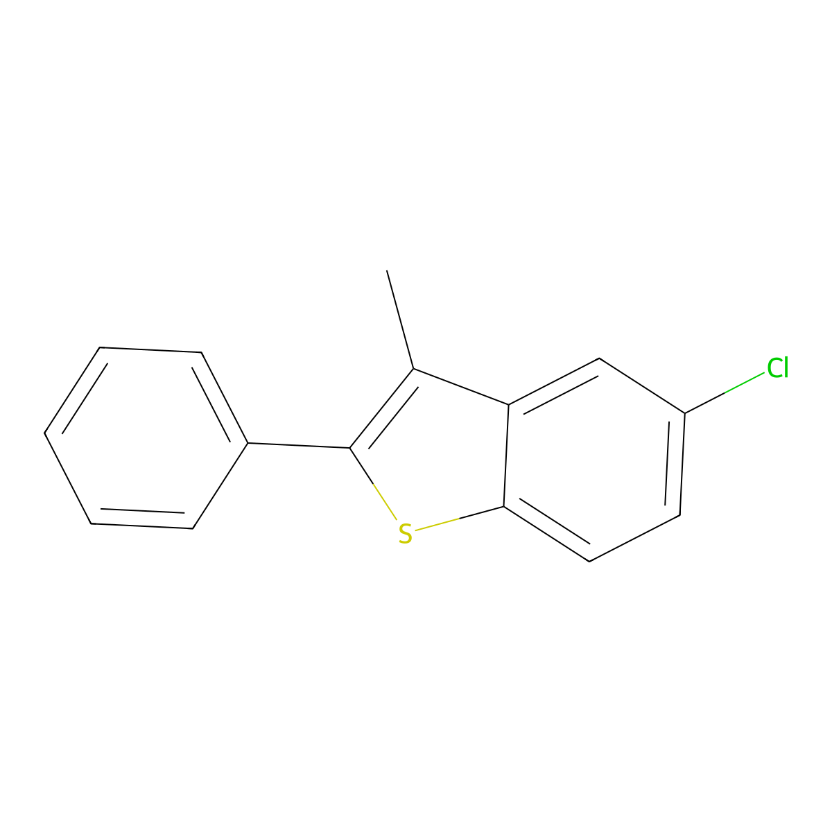5-Chloro-3-methyl-2-phenyl-1-benzothiophene molecular structure, CAS 51828-63-8