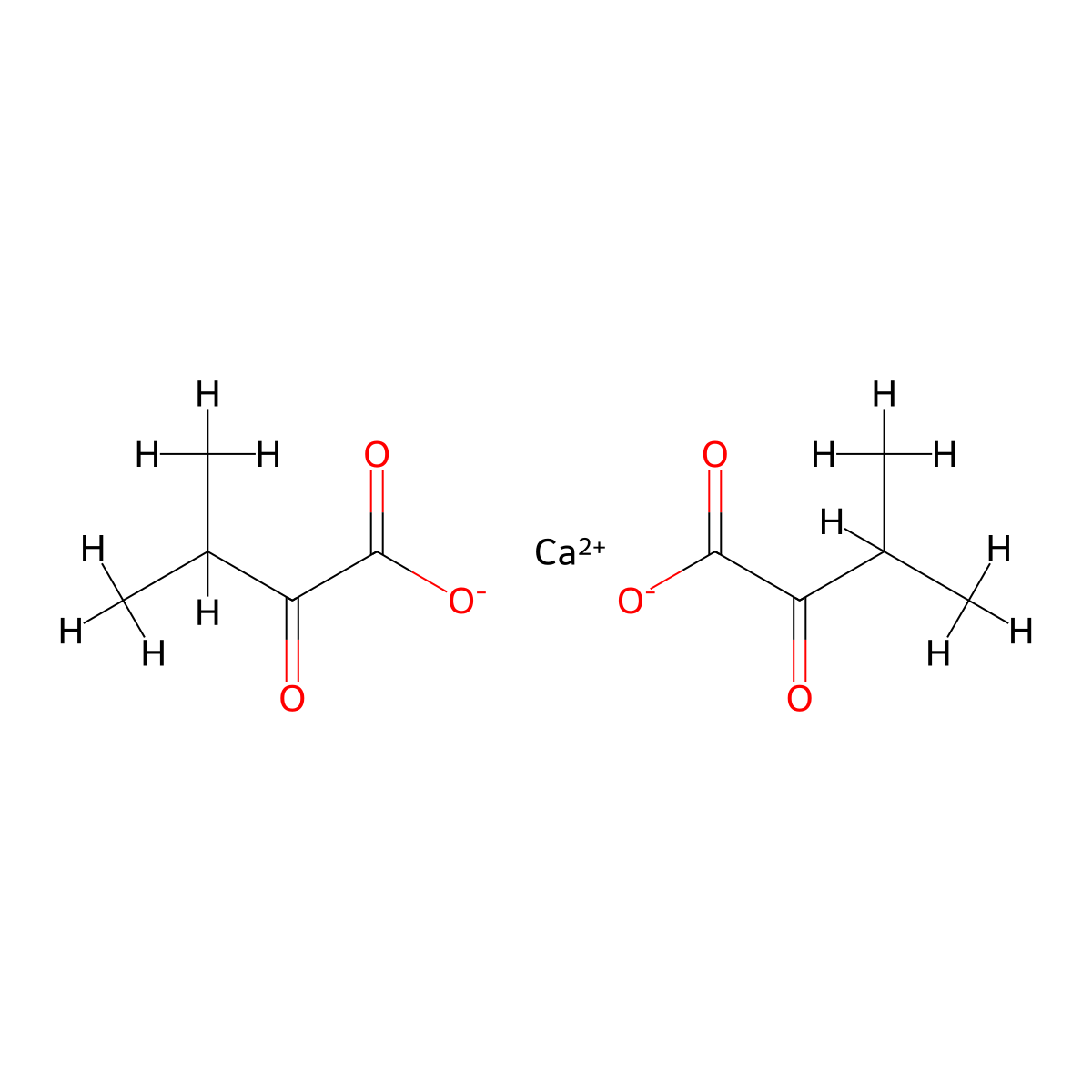 Calcium 3-methyl-2-oxobutyrate molecular structure, CAS 51828-94-5
