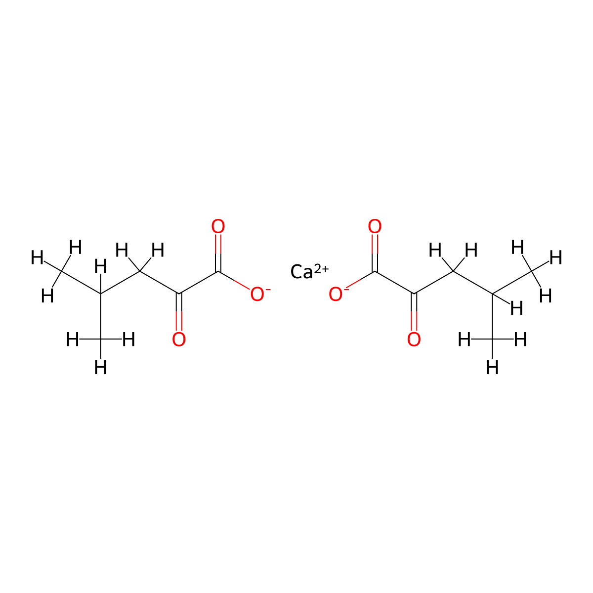 Calcium 4-methyl-2-oxovalerate molecular structure, CAS 51828-95-6
