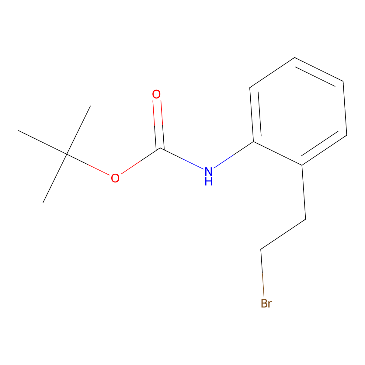tert-butylN-[2-(2-bromoethyl)phenyl]carbamate molecular structure, CAS 518285-17-1