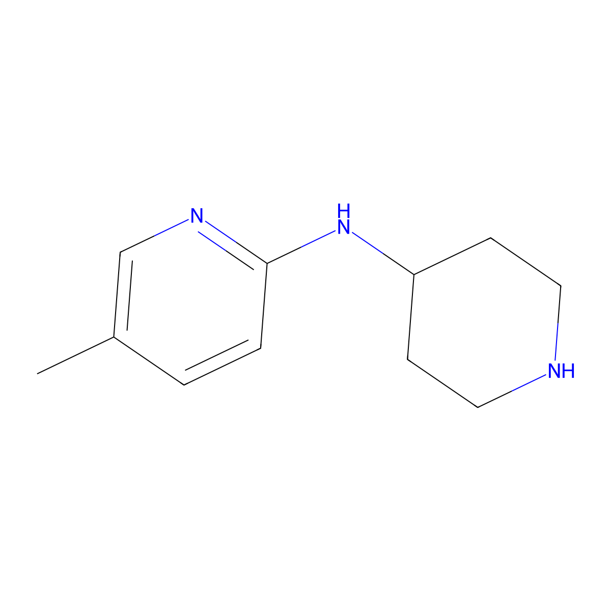 5-Methyl-N-(piperidin-4-YL)pyridin-2-amine molecular structure, CAS 518285-55-7