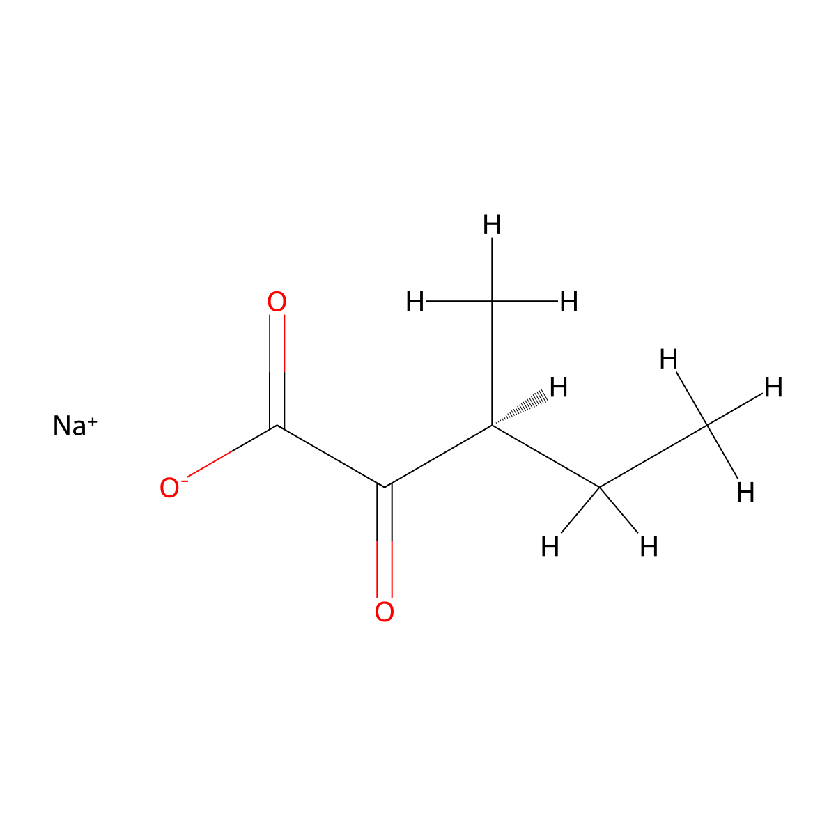 (S)-3-Methyl-2-oxopentanoic acid, sodium salt molecular structure, CAS 51829-07-3