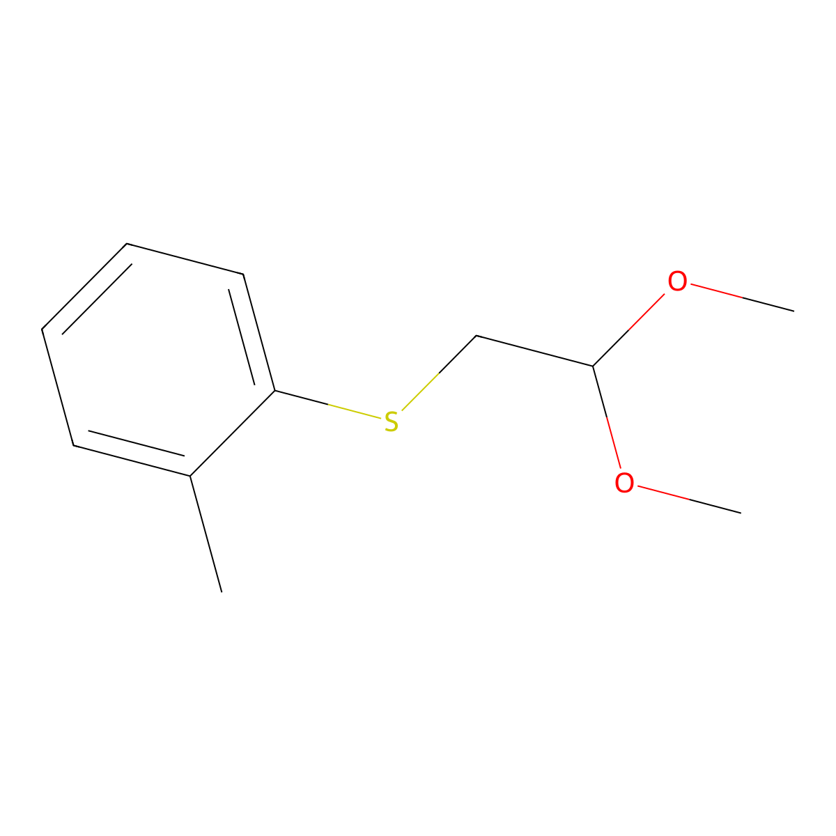 1-[(2,2-Dimethoxyethyl)sulfanyl]-2-methylbenzene molecular structure, CAS 51830-52-5