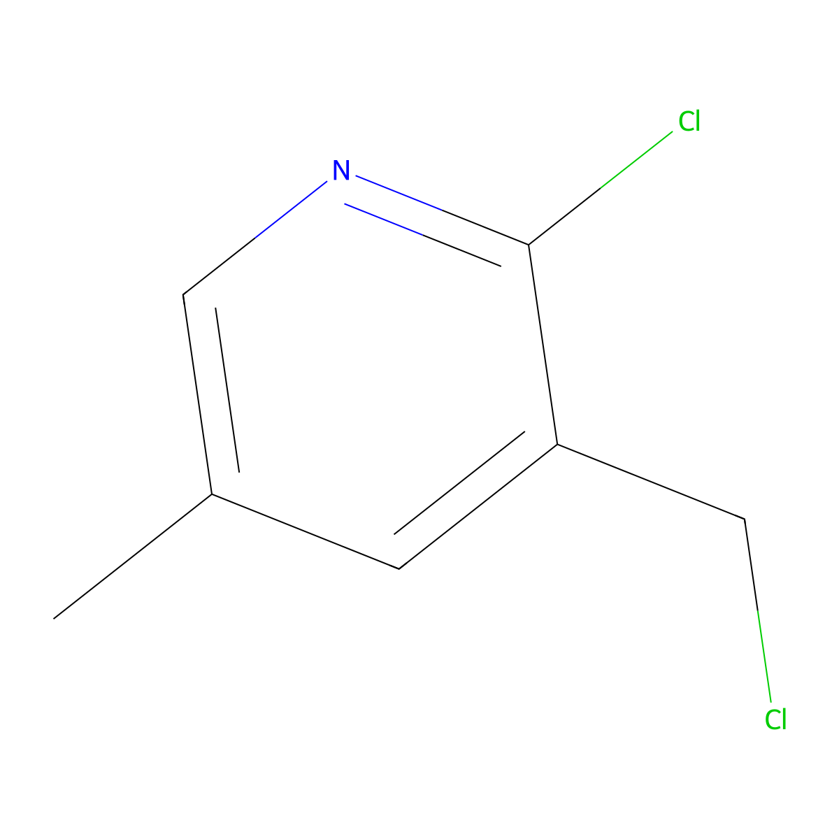 2-Chloro-3-(chloromethyl)-5-methylpyridine molecular structure, CAS 518314-63-1