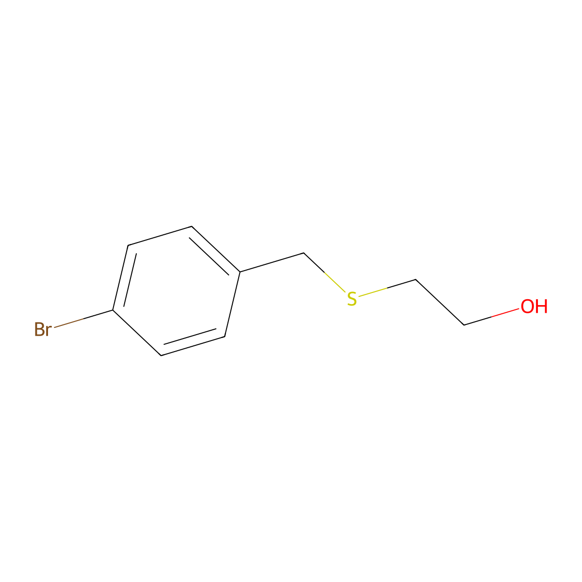 2-[(4-Bromobenzyl)thio]ethanol molecular structure, CAS 518316-24-0