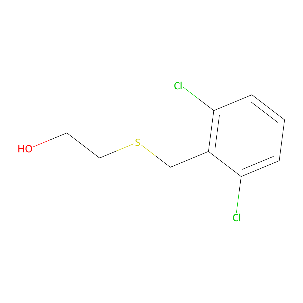 2-((2,6-Dichlorobenzyl)thio)ethanol molecular structure, CAS 518316-27-3