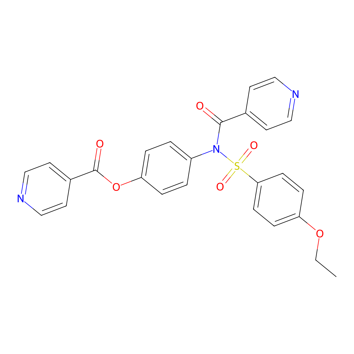 [4-[(4-ethoxyphenyl)sulfonyl-(pyridine-4-carbonyl)amino]phenyl] Pyridine-4-carboxylate molecular structure, CAS 518317-87-8