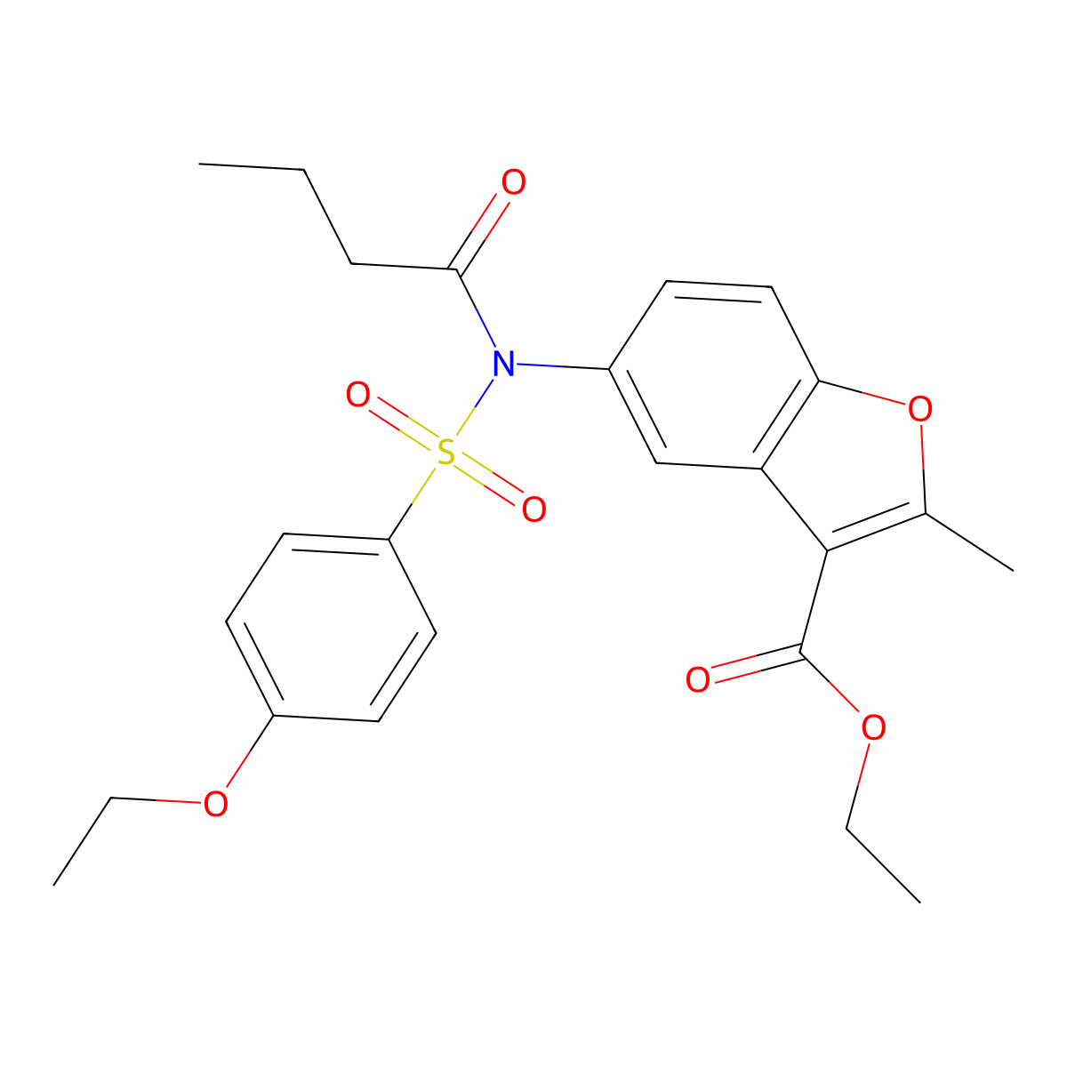 ethyl 5-(N-((4-ethoxyphenyl)sulfonyl)butyramido)-2-methylbenzofuran-3-carboxylate molecular structure, CAS 518318-22-4