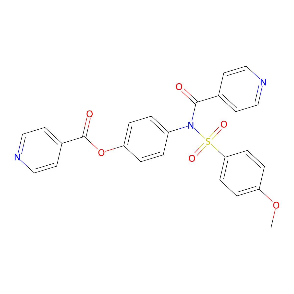 4-{Isonicotinoyl[(4-methoxyphenyl)sulfonyl]amino}phenyl isonicotinate molecular structure, CAS 518318-49-5