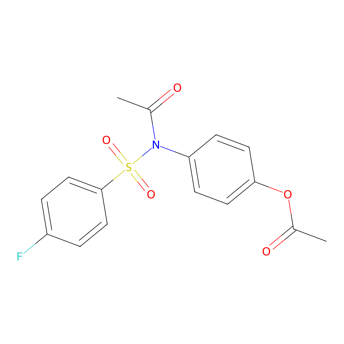 4-{Acetyl[(4-fluorophenyl)sulfonyl]amino}phenyl acetate molecular structure, CAS 518319-47-6