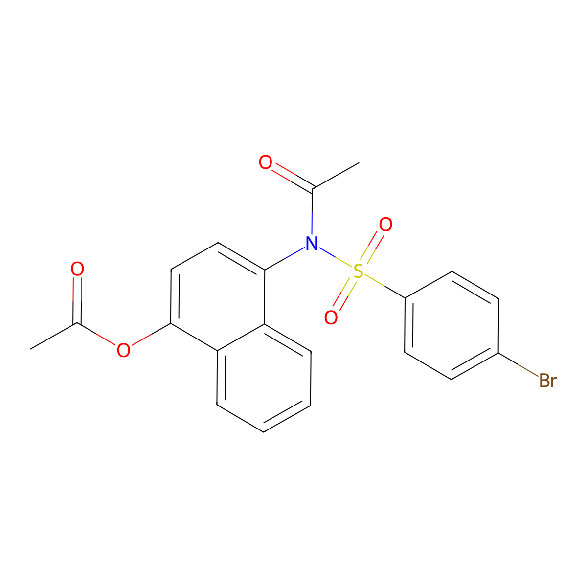 4-{Acetyl[(4-bromophenyl)sulfonyl]amino}-1-naphthyl acetate molecular structure, CAS 518319-62-5