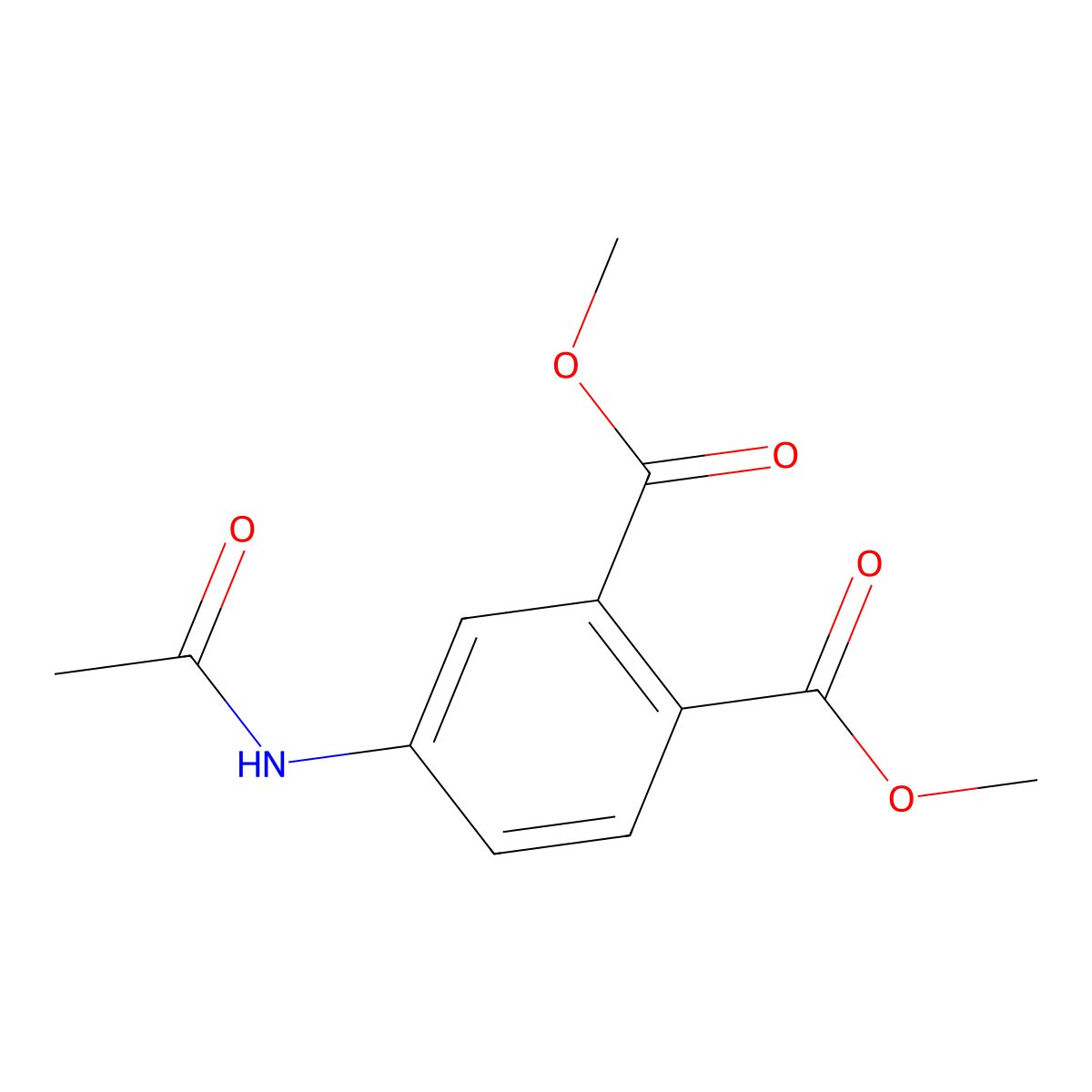 Dimethyl 4-acetamidophthalate molecular structure, CAS 51832-56-5