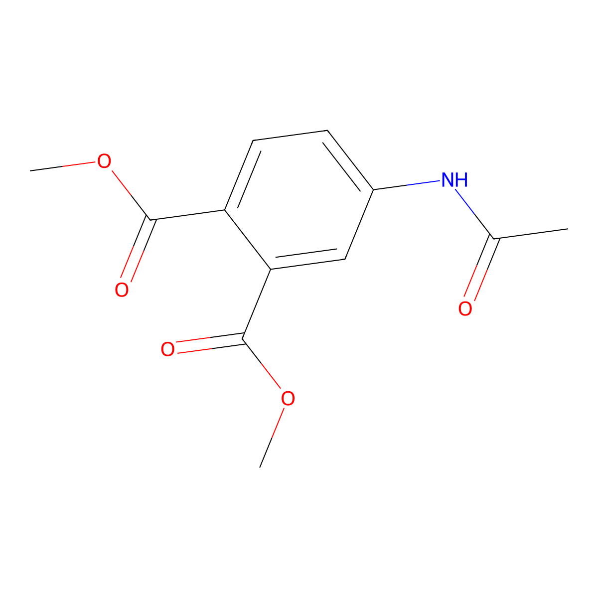 Dimethyl 4-acetamidophthalate molecular structure, CAS 51832-56-5