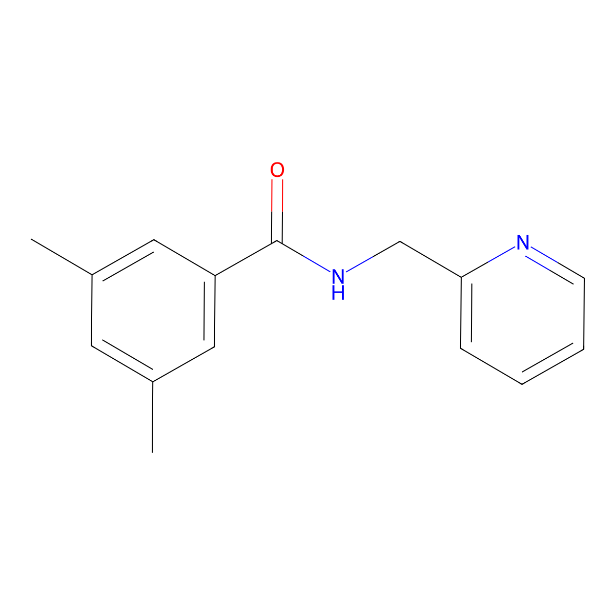 N-(2-Picolyl)-3,5-dimethylbenzamide molecular structure, CAS 51832-85-0