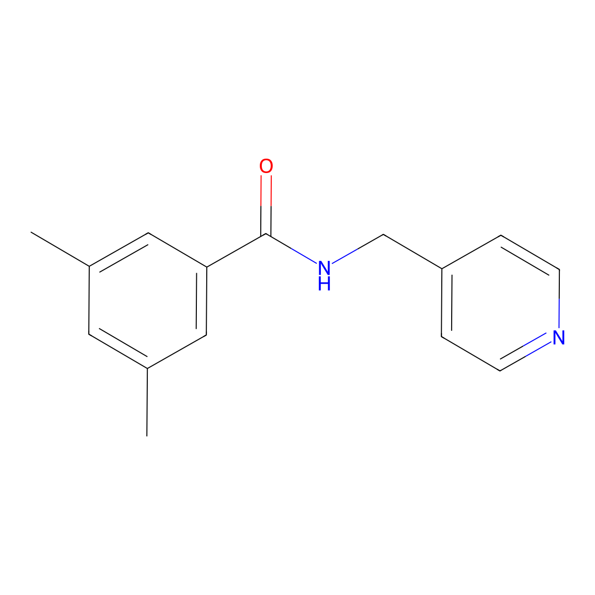 3,5-Dimethyl-N-(4-pyridinylmethyl)benzamide molecular structure, CAS 51832-87-2