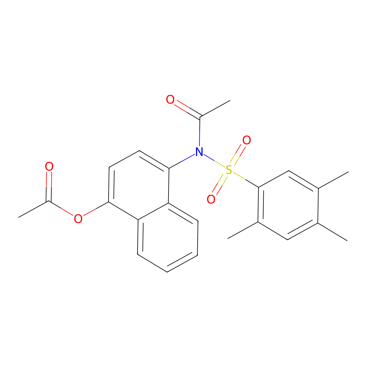 4-{Acetyl[(2,4,5-trimethylphenyl)sulfonyl]amino}-1-naphthyl acetate molecular structure, CAS 518320-09-7