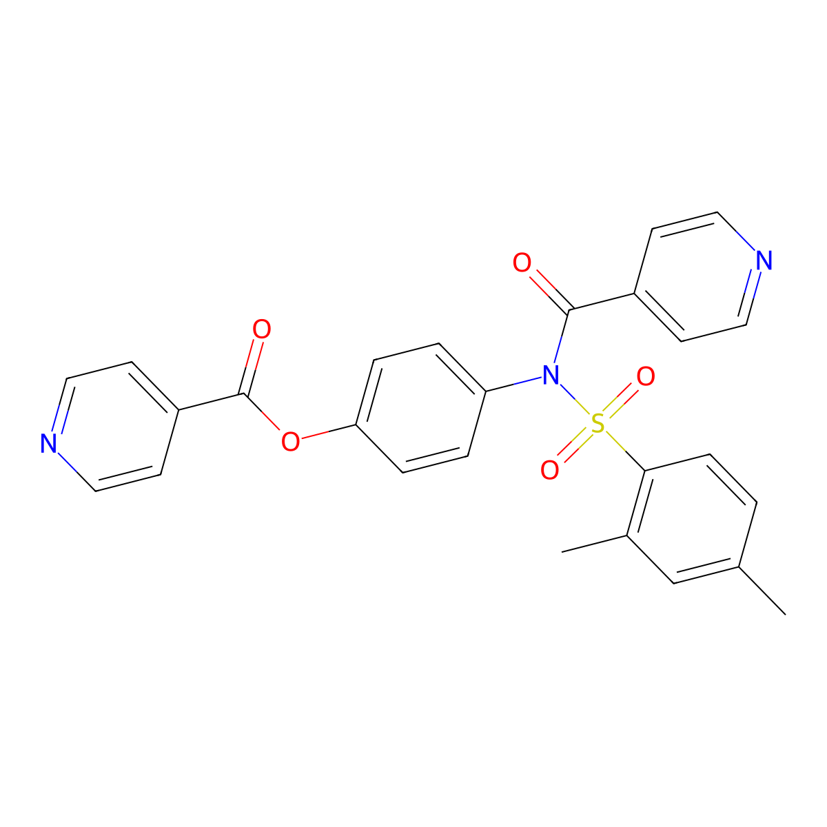 4-[[(2,4-Dimethylphenyl)sulfonyl](isonicotinoyl)amino]phenyl isonicotinate molecular structure, CAS 518320-99-5
